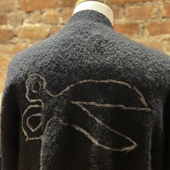 Denham “Scissor” Bouclé Knit Cashmere Cardigan – Black – Size M - Picture 6 of 9